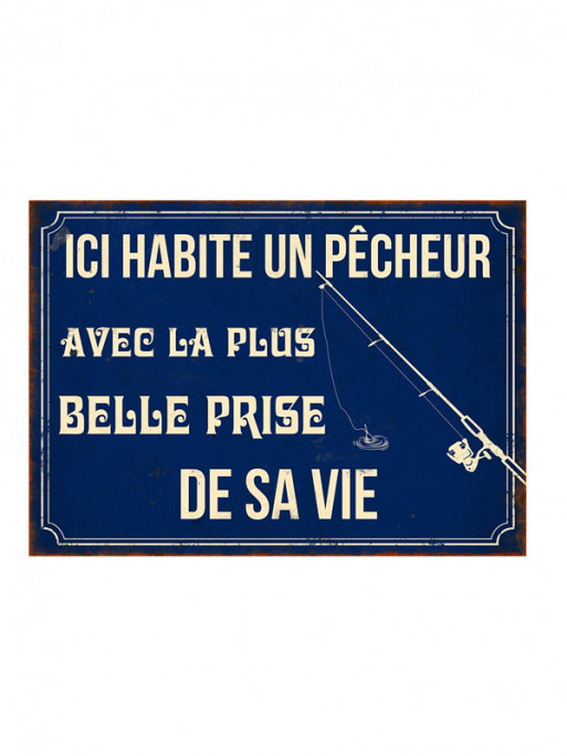 Plaque ''Un pêcheur'' Lovergreen Plaque ''Un pêcheur'' Lovergreen