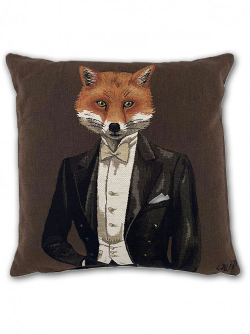 Coussin renard en costard Lovergreen