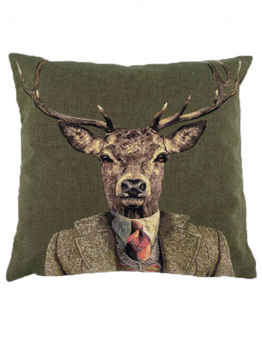 Coussin tête de cerf avec cravate Lovergreen